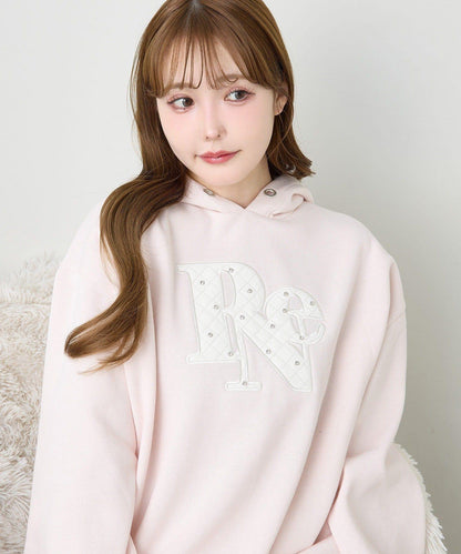 絎縫Logo寬鬆連帽衛衣