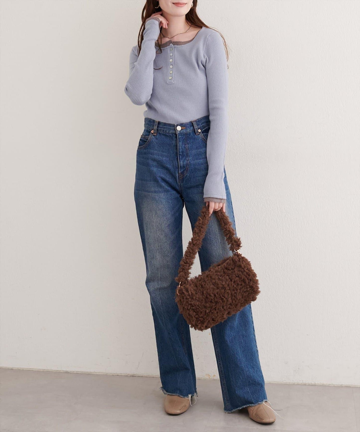 拼接針織套頭衫