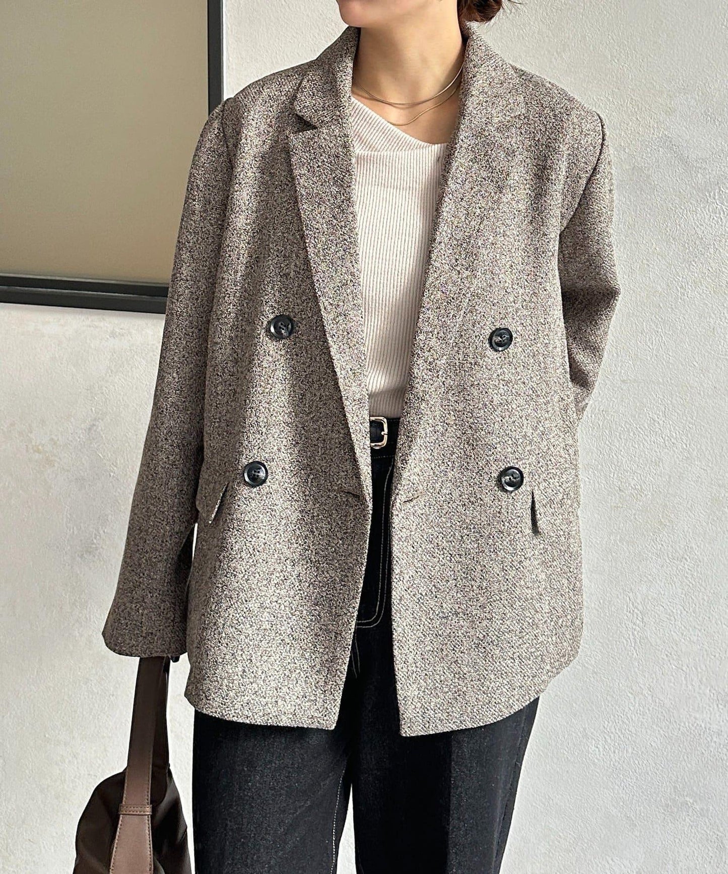 粗花呢西裝外套