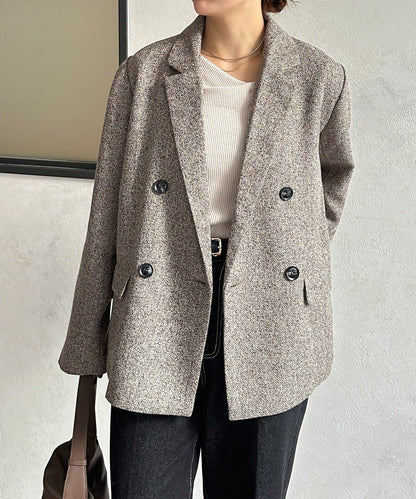 粗花呢西裝外套