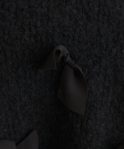 喬其紗蝴蝶結針織衫