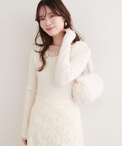 拼接針織套頭衫