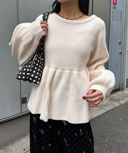 【neutral by ciaopanic】荷葉邊蝴蝶結針織衫