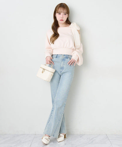 肩部蝴蝶結上衣