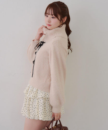 羽毛蕾絲繫帶套頭衫