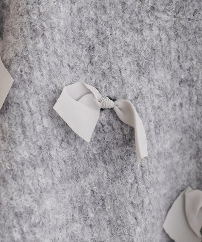 喬其紗蝴蝶結針織衫