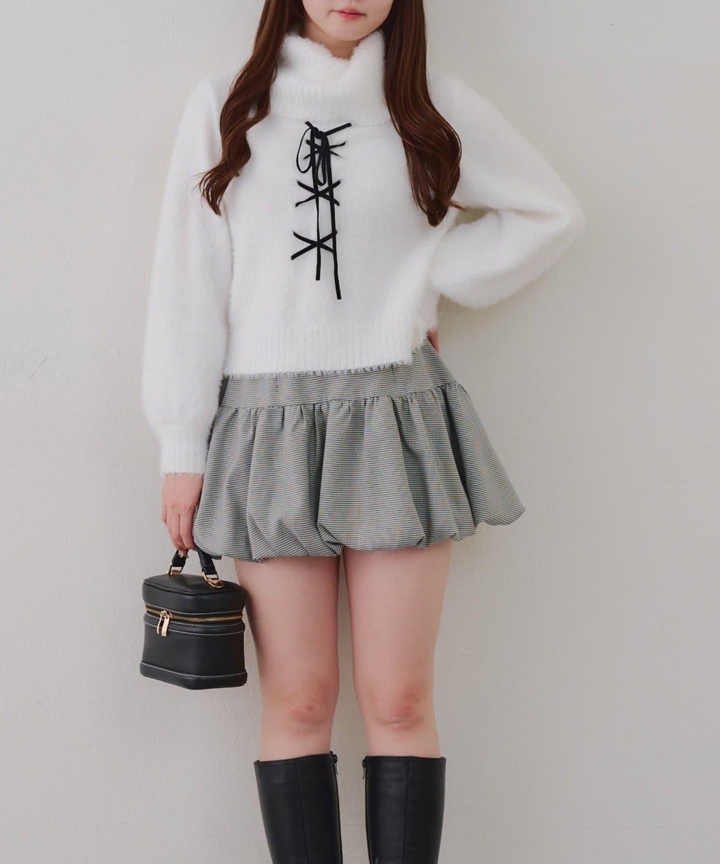 羽毛蕾絲繫帶套頭衫