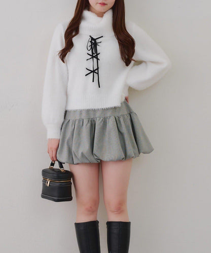 羽毛蕾絲繫帶套頭衫