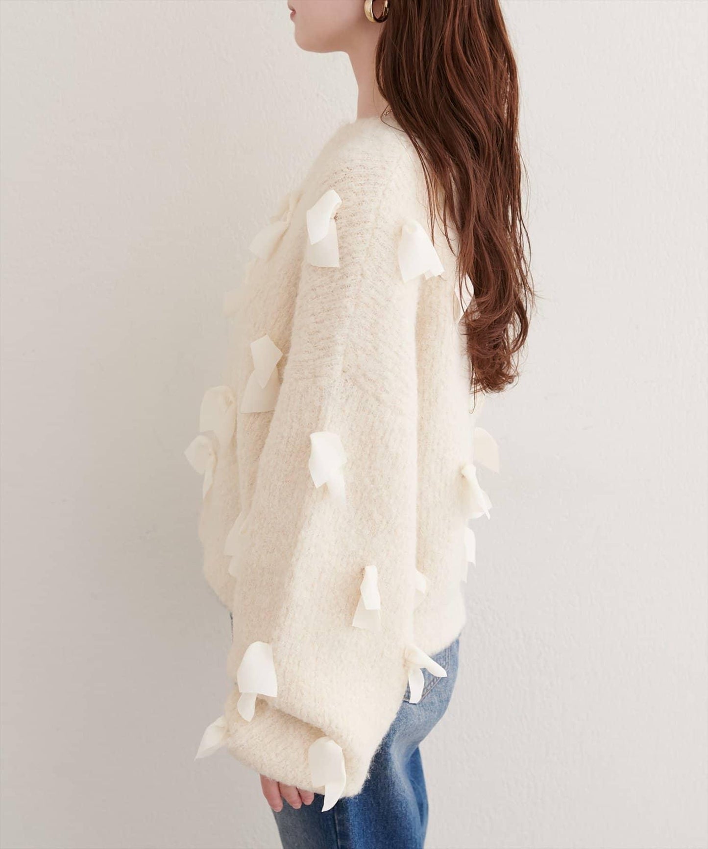 喬其紗蝴蝶結針織衫