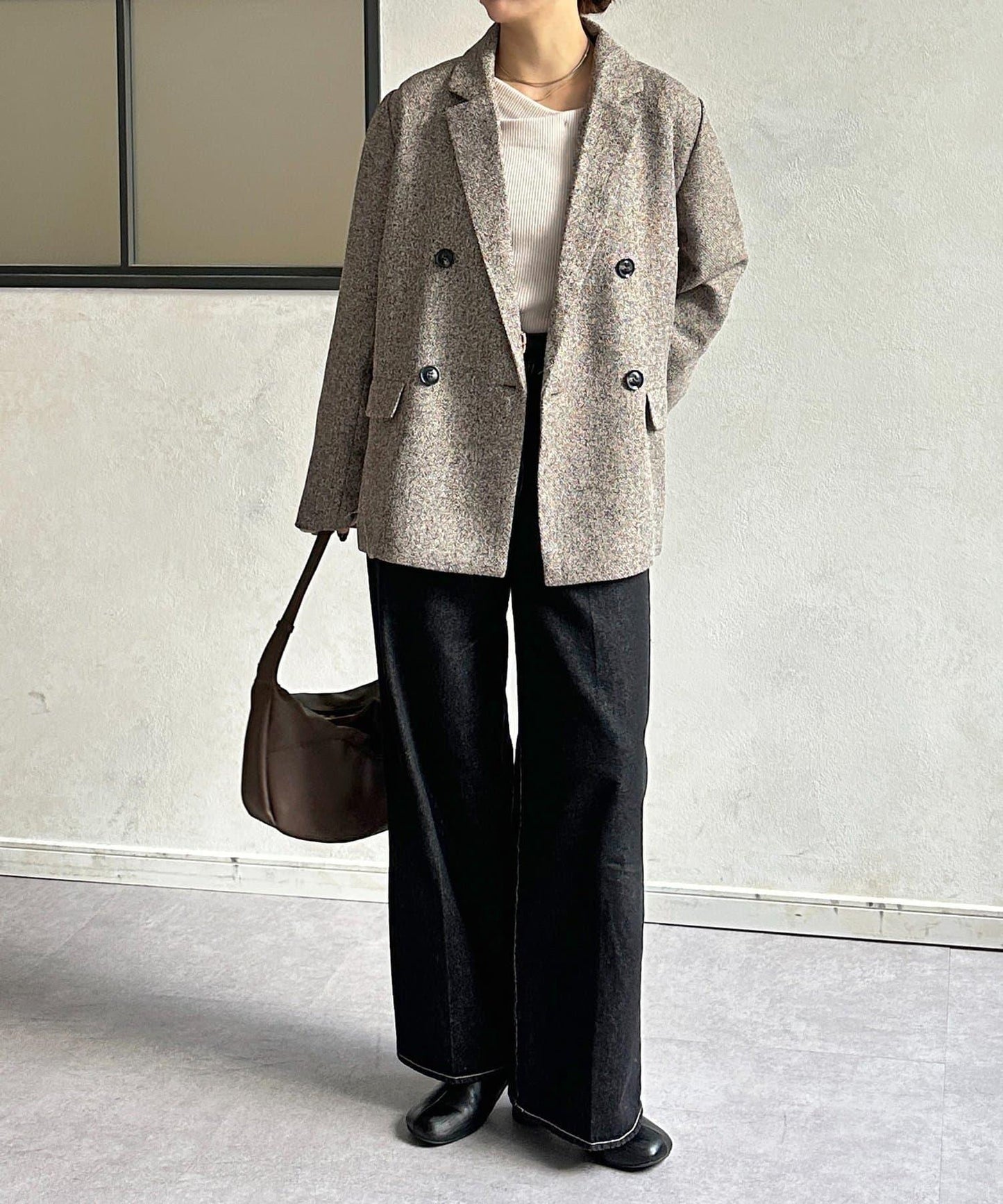 粗花呢西裝外套