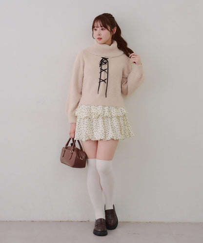 羽毛蕾絲繫帶套頭衫