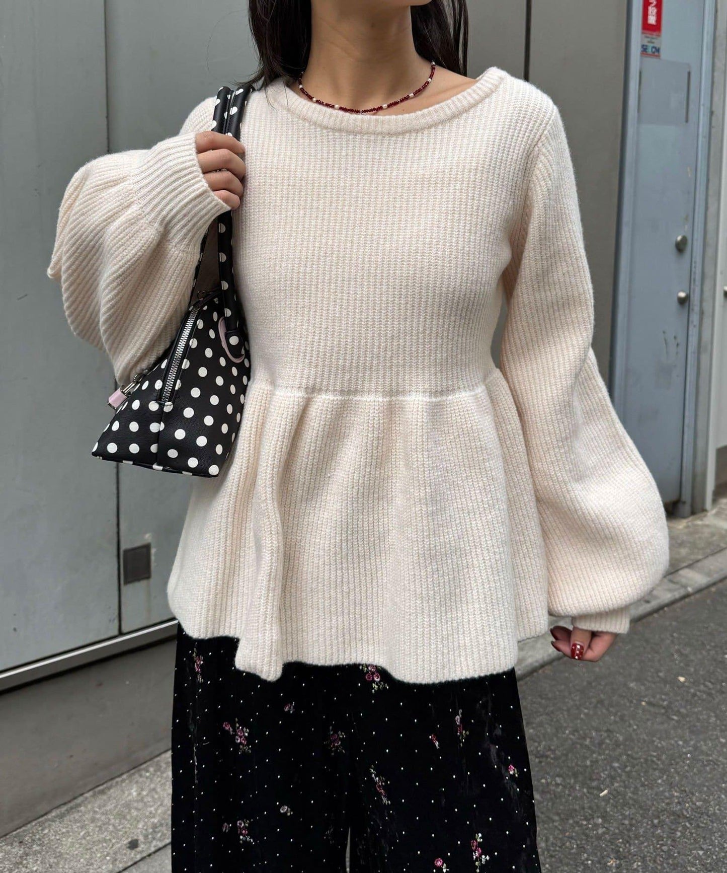 【neutral by ciaopanic】荷葉邊蝴蝶結針織衫