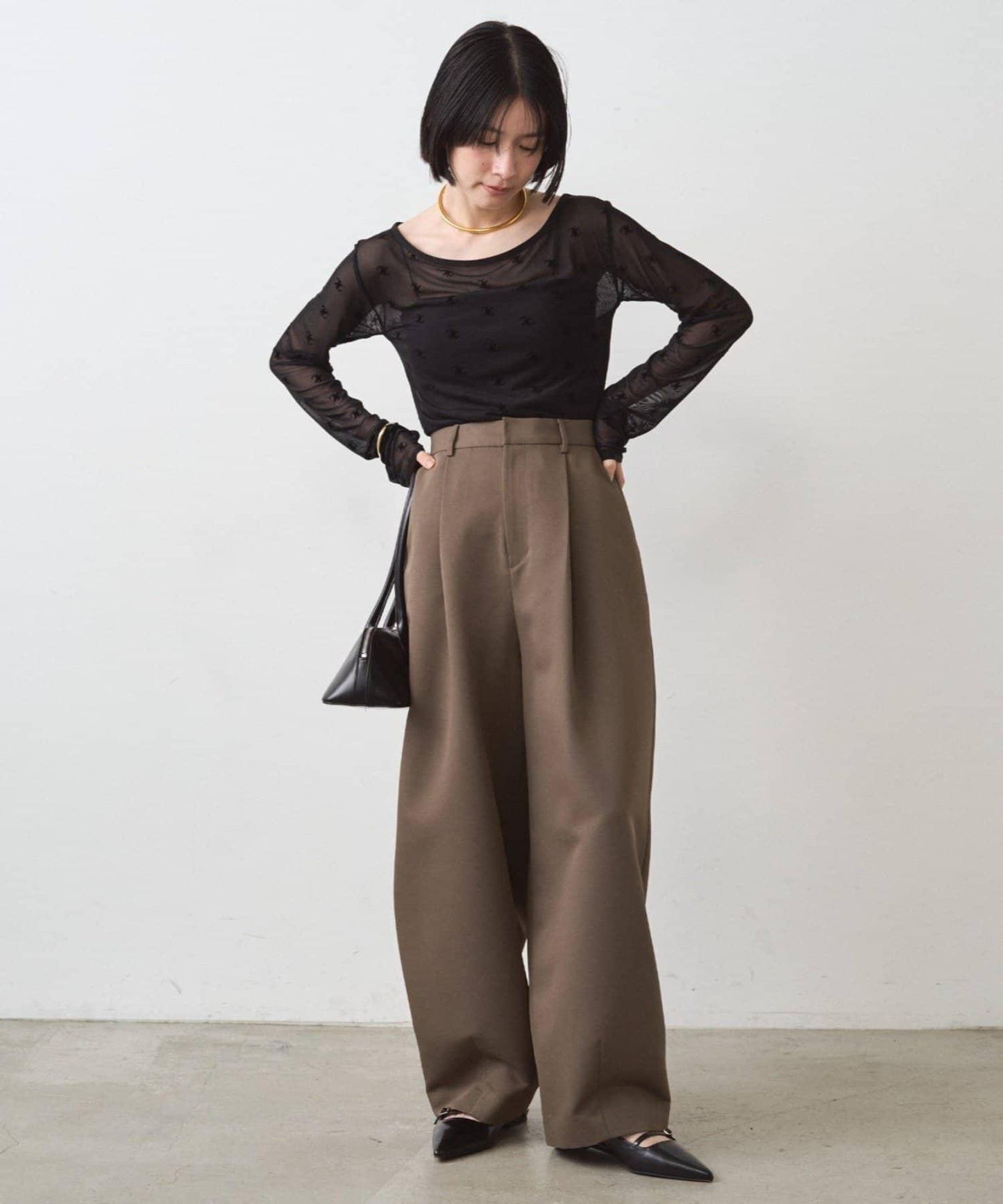 滿印透視套頭衫