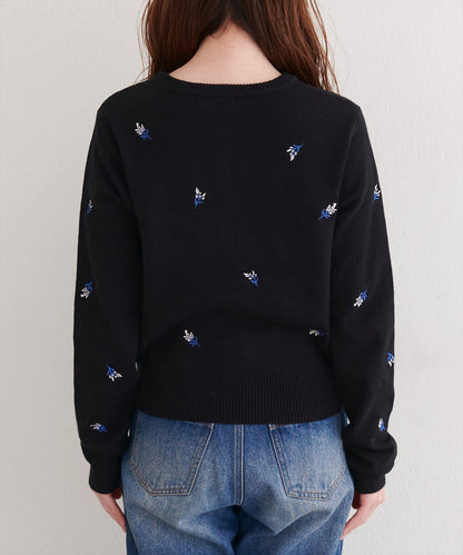 PBT花卉刺繡短款開衫