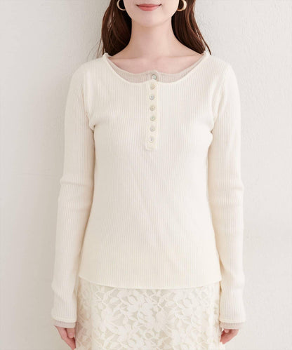 拼接針織套頭衫