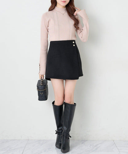 鏤空高領針織衫