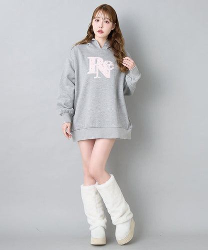 絎縫Logo寬鬆連帽衛衣