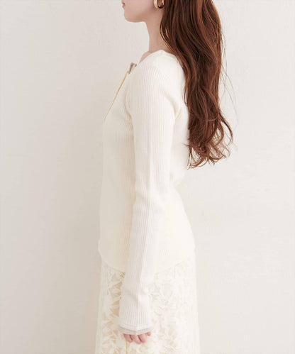 拼接針織套頭衫