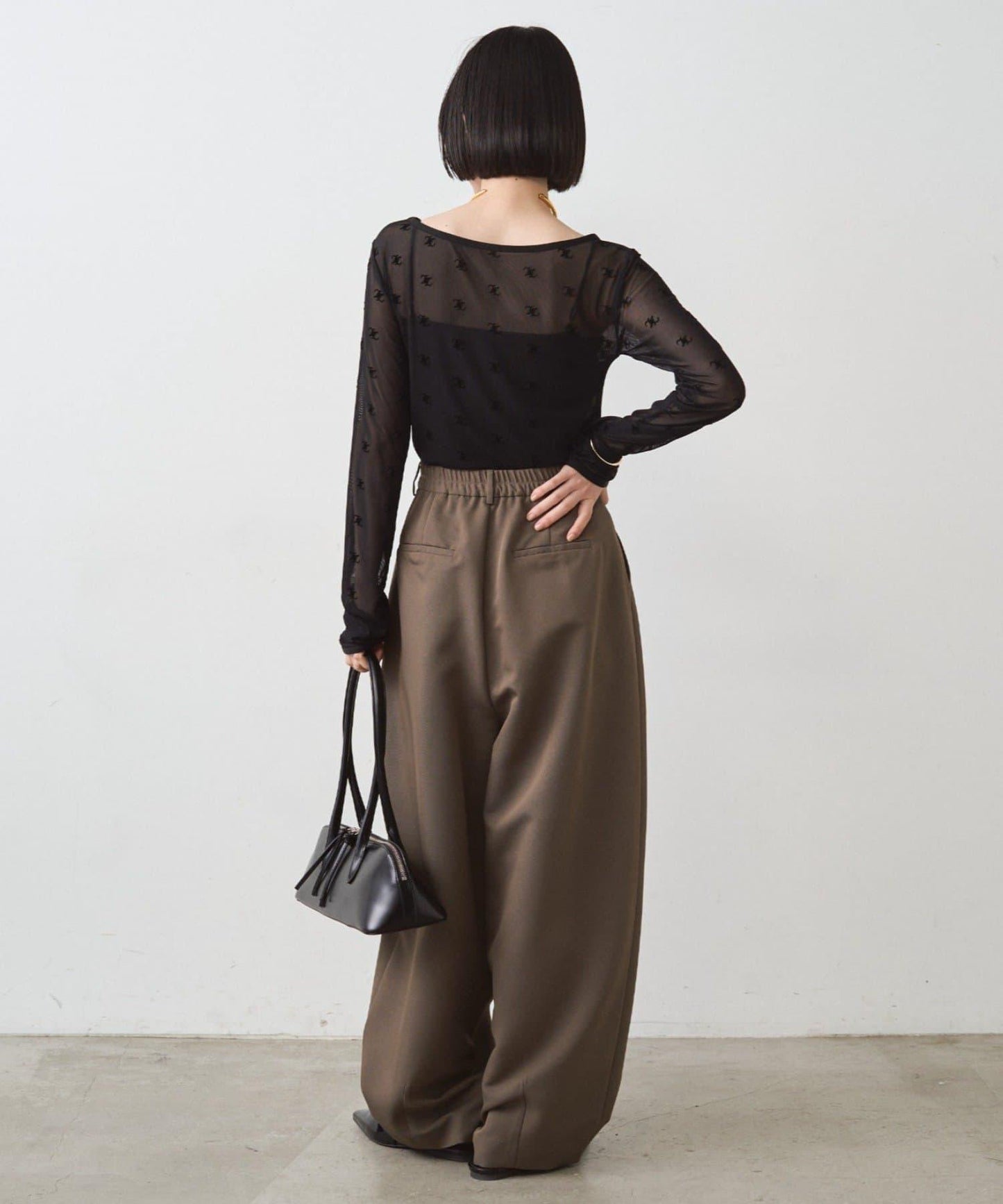 滿印透視套頭衫