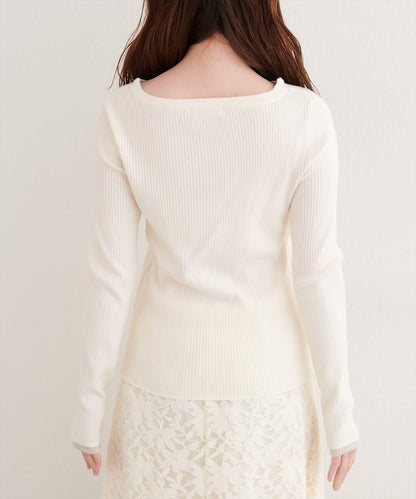 拼接針織套頭衫