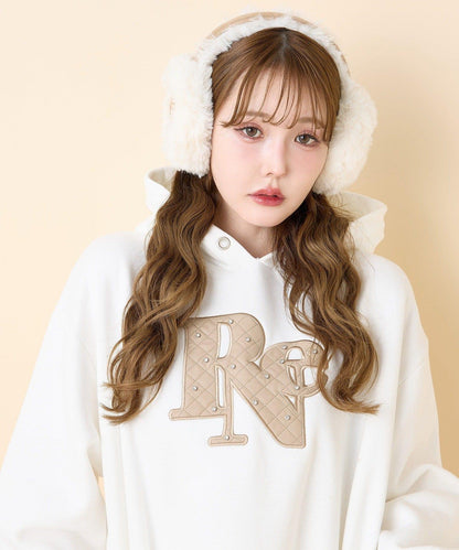 絎縫Logo寬鬆連帽衛衣