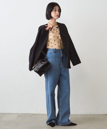 滿印透視套頭衫