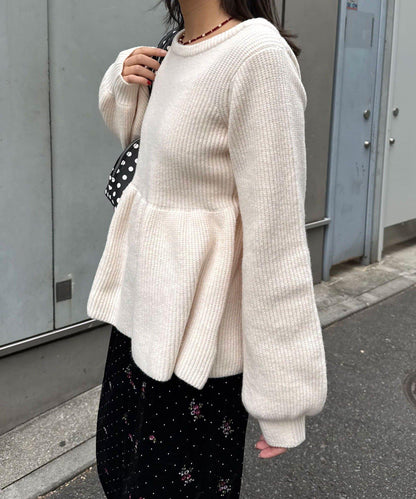 【neutral by ciaopanic】荷葉邊蝴蝶結針織衫