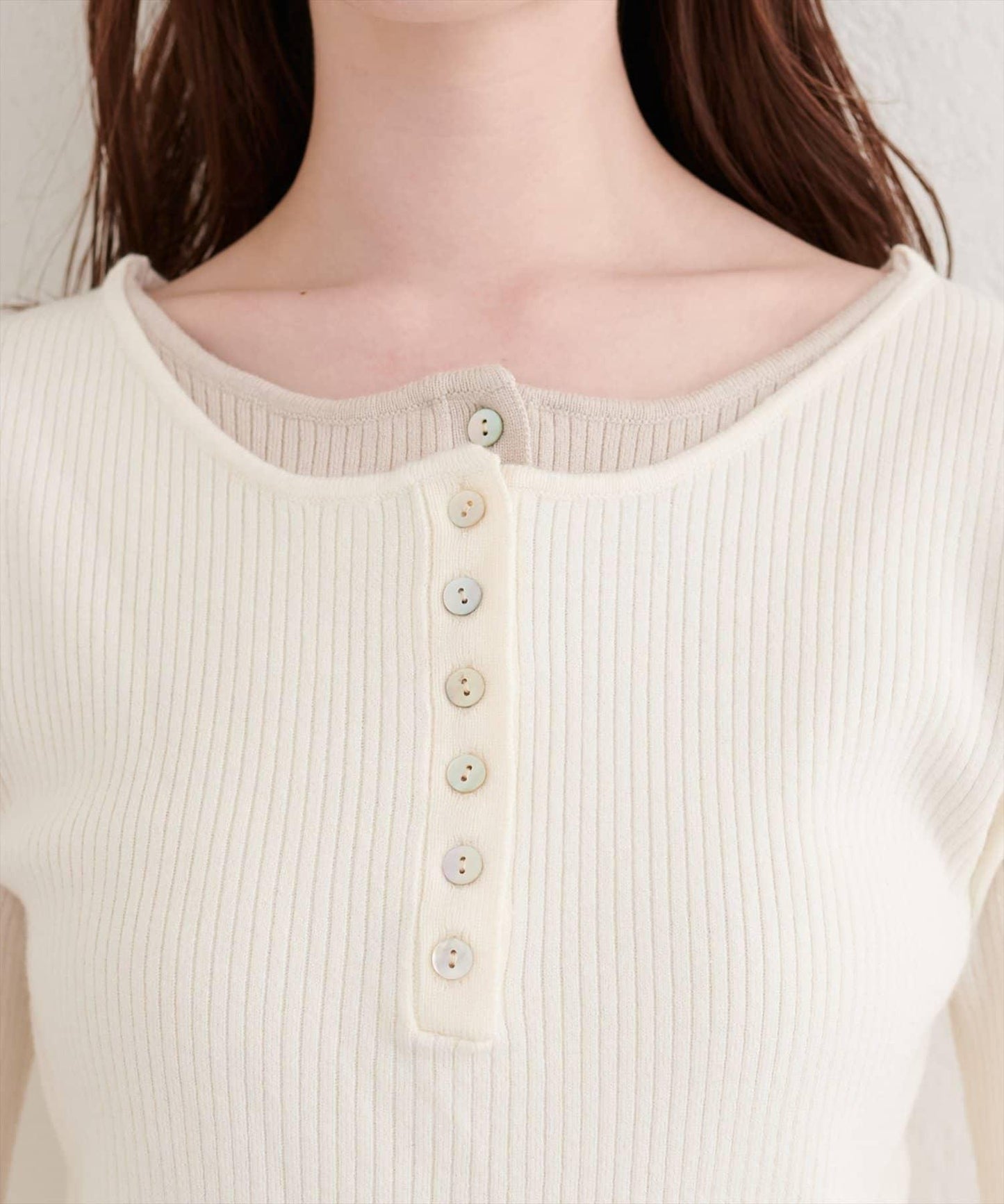 拼接針織套頭衫