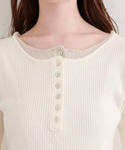 拼接針織套頭衫