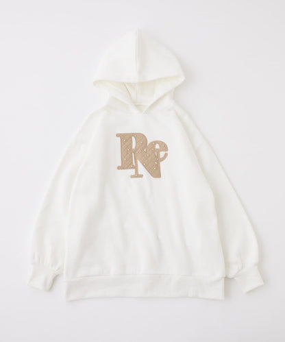 絎縫Logo寬鬆連帽衛衣