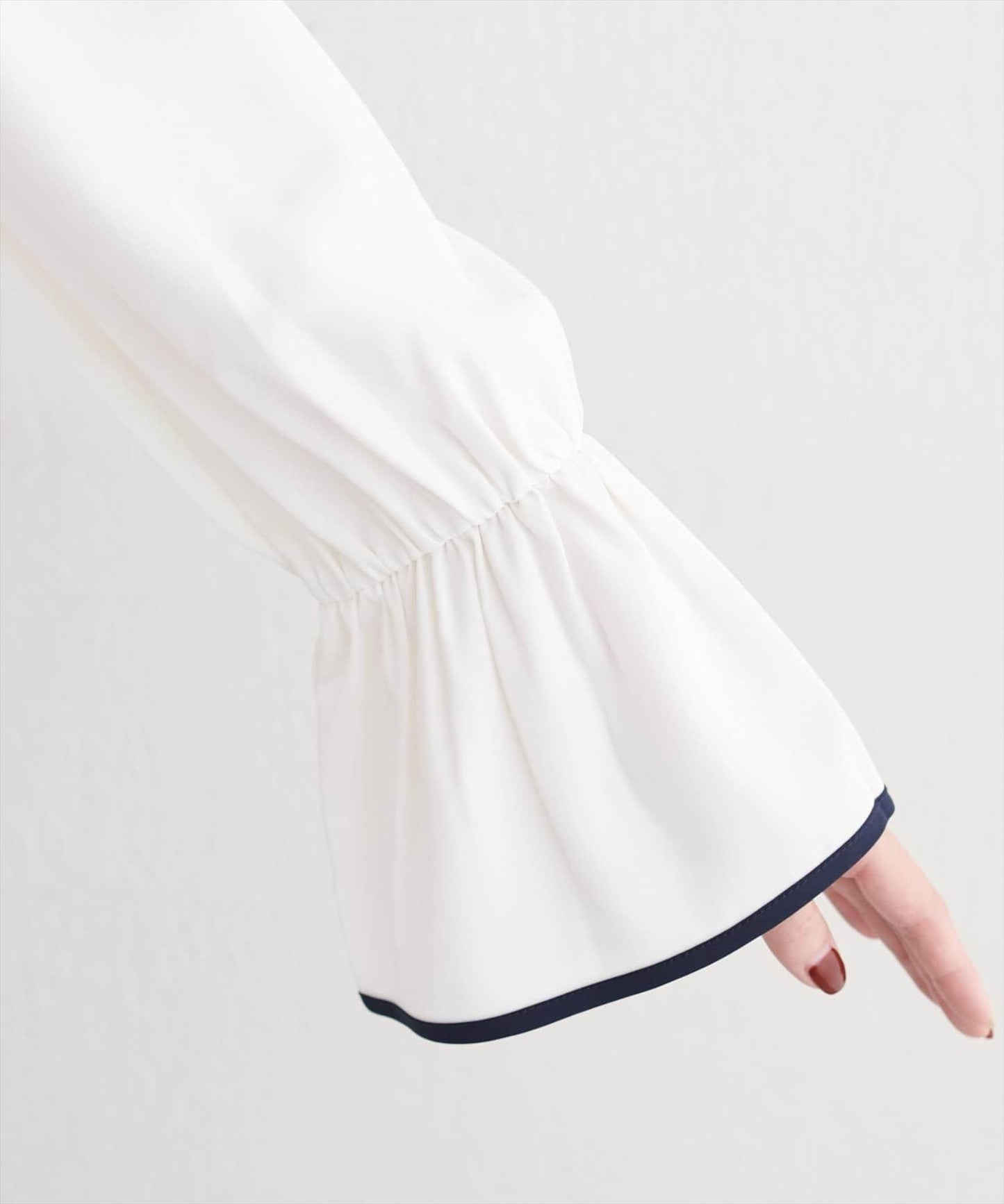 前繫帶拼色襯衫