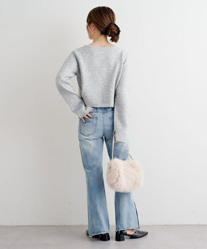 【4色可選】B 仿羊絨針織開衫