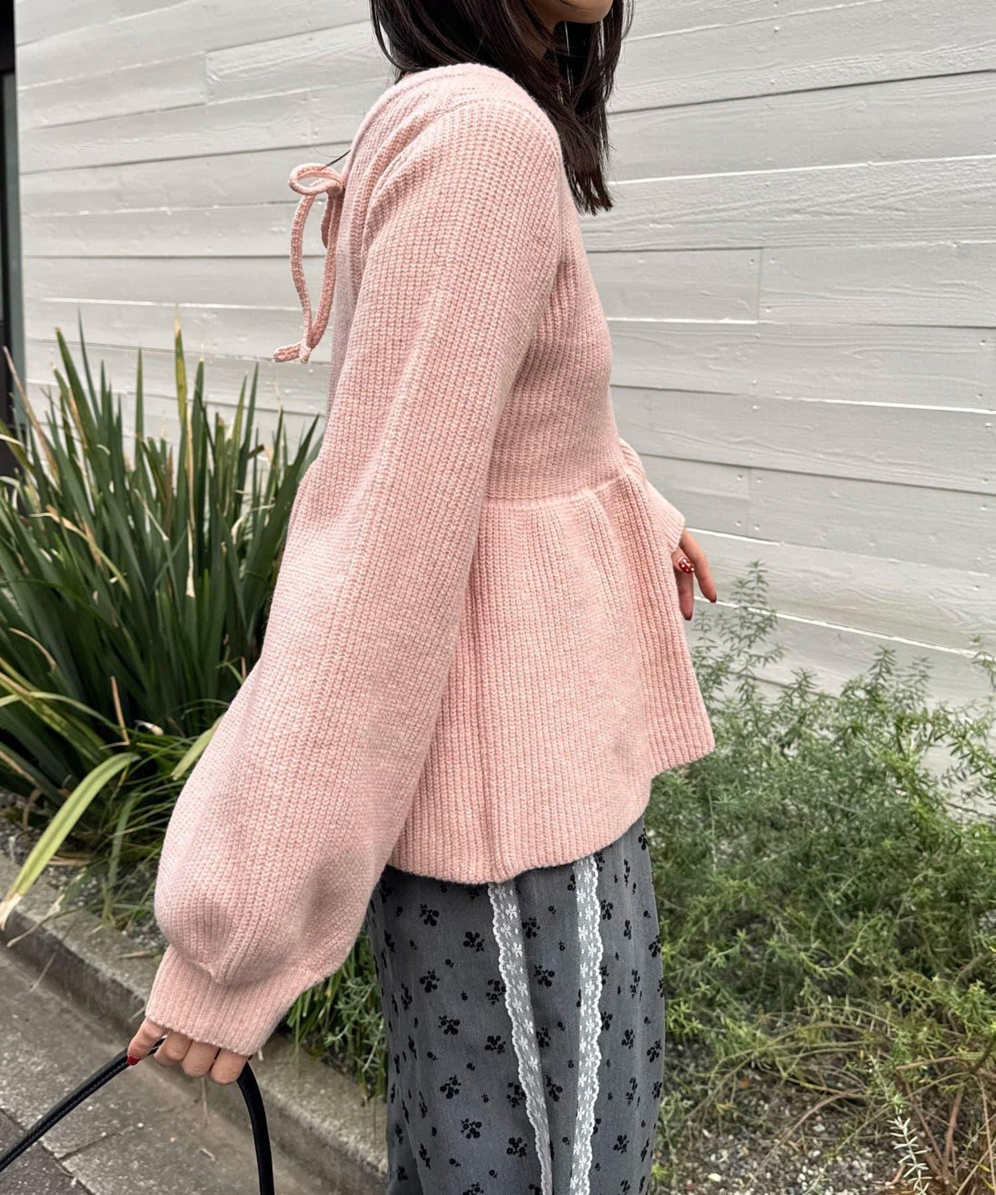 【neutral by ciaopanic】荷葉邊蝴蝶結針織衫