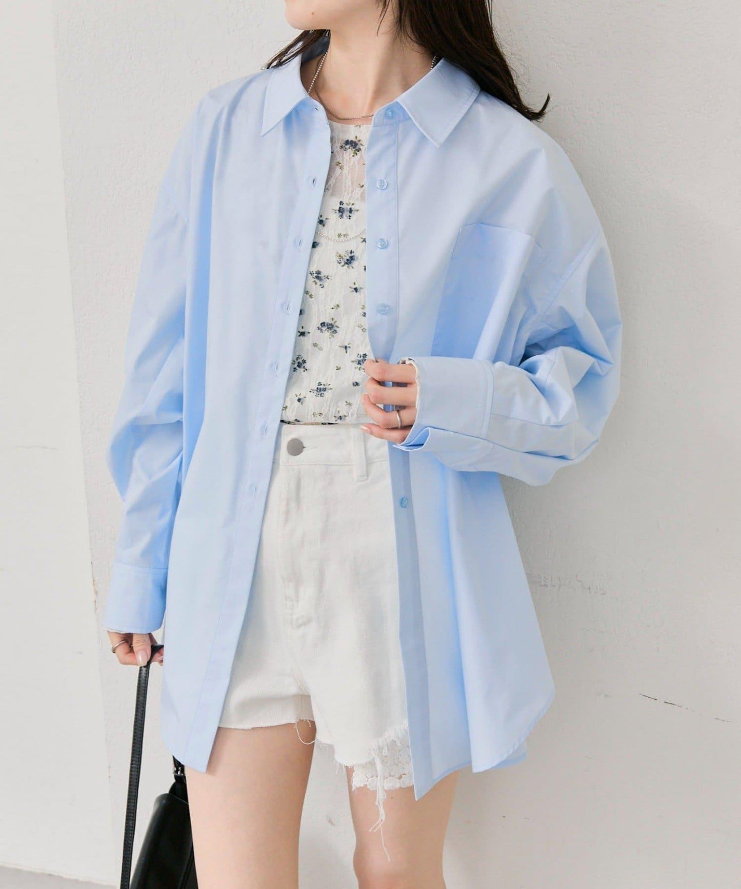 紐扣層疊寬鬆襯衫