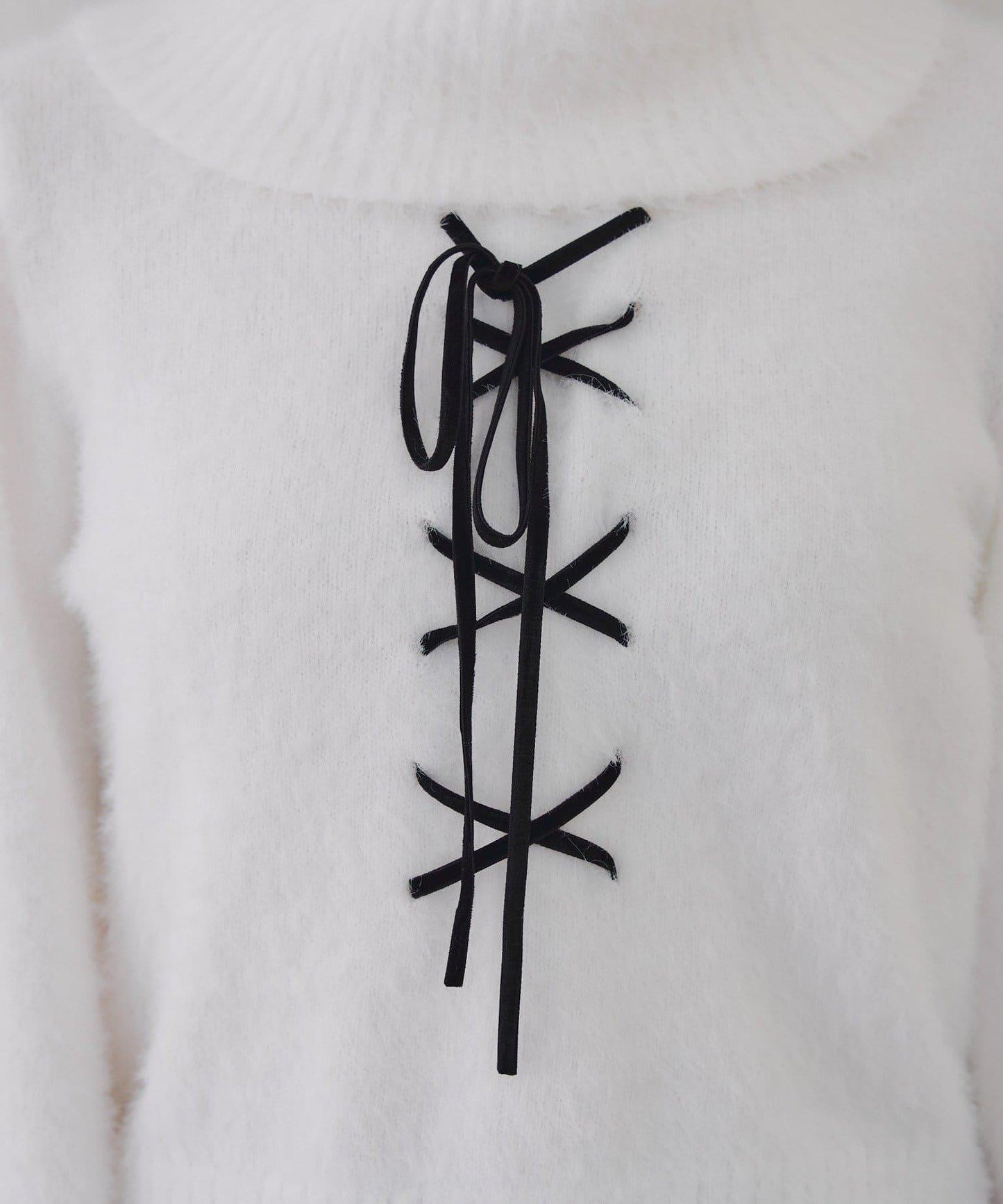 羽毛蕾絲繫帶套頭衫