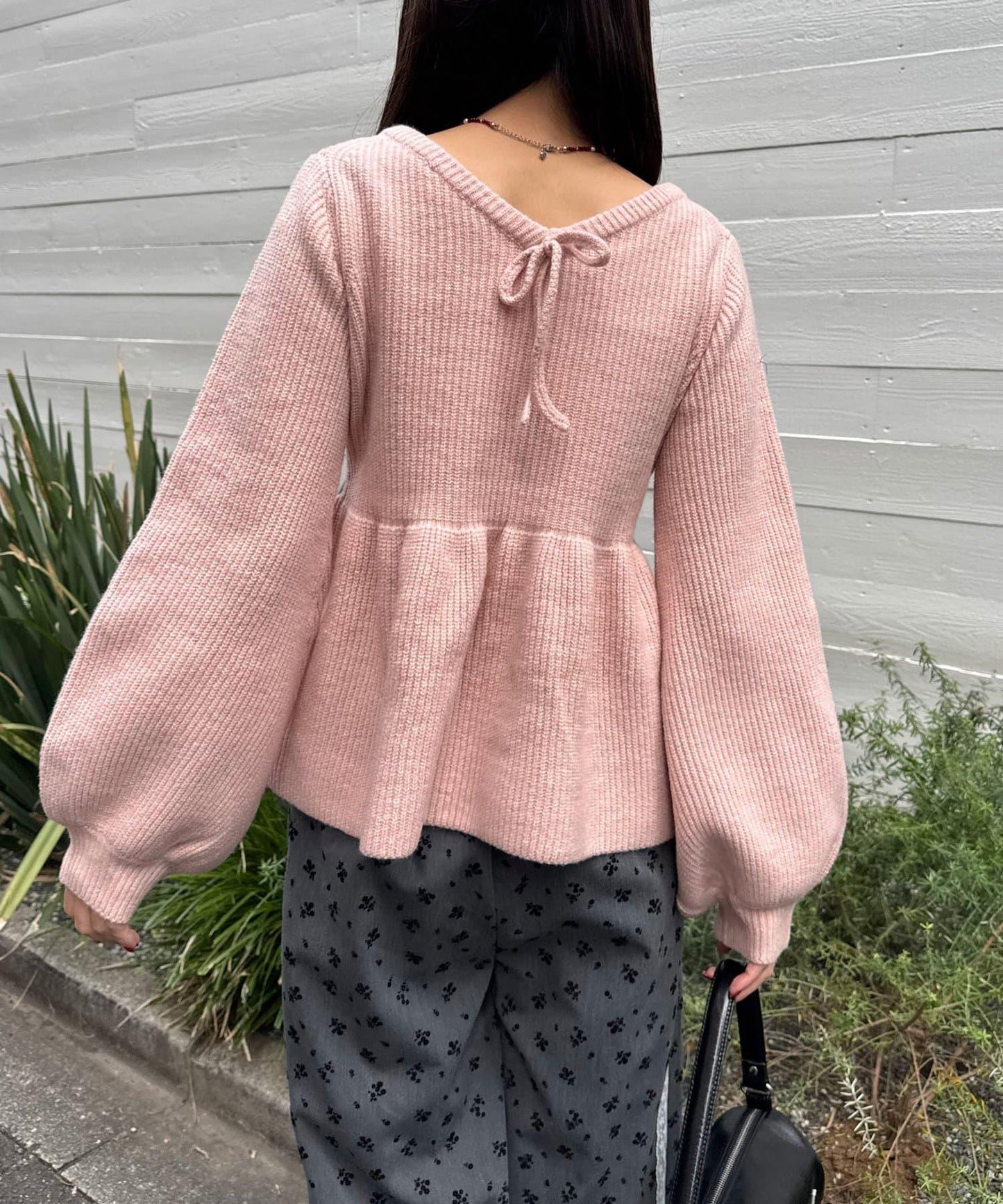 【neutral by ciaopanic】荷葉邊蝴蝶結針織衫