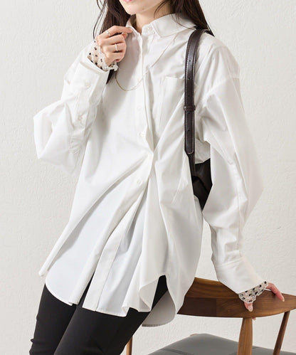 紐扣層疊寬鬆襯衫