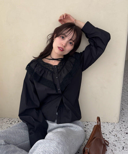【@lily.s_y企畫】V型荷葉邊襯衫