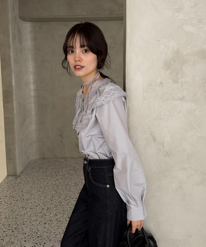 【@lily.s_y企畫】V型荷葉邊襯衫