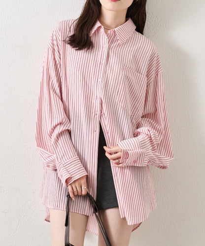 紐扣層疊寬鬆襯衫