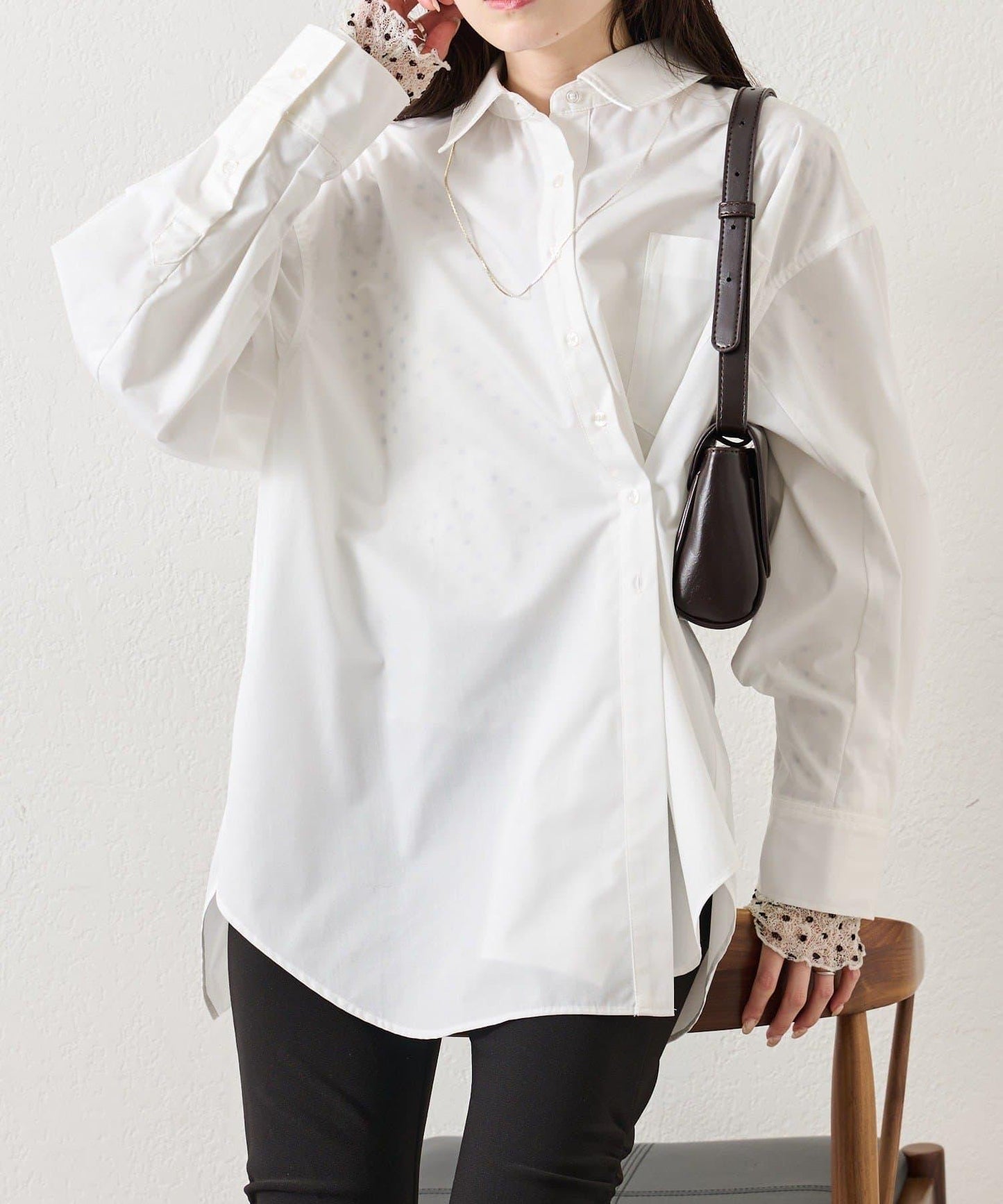 紐扣層疊寬鬆襯衫