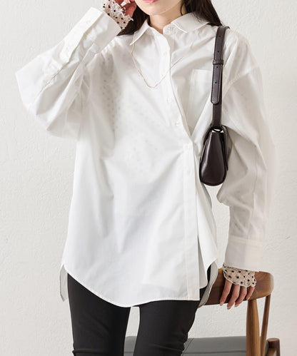 紐扣層疊寬鬆襯衫