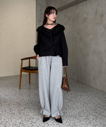 【@lily.s_y企畫】V型荷葉邊襯衫