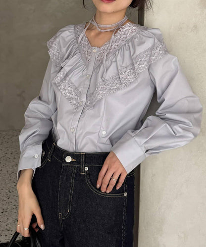 【@lily.s_y企畫】V型荷葉邊襯衫