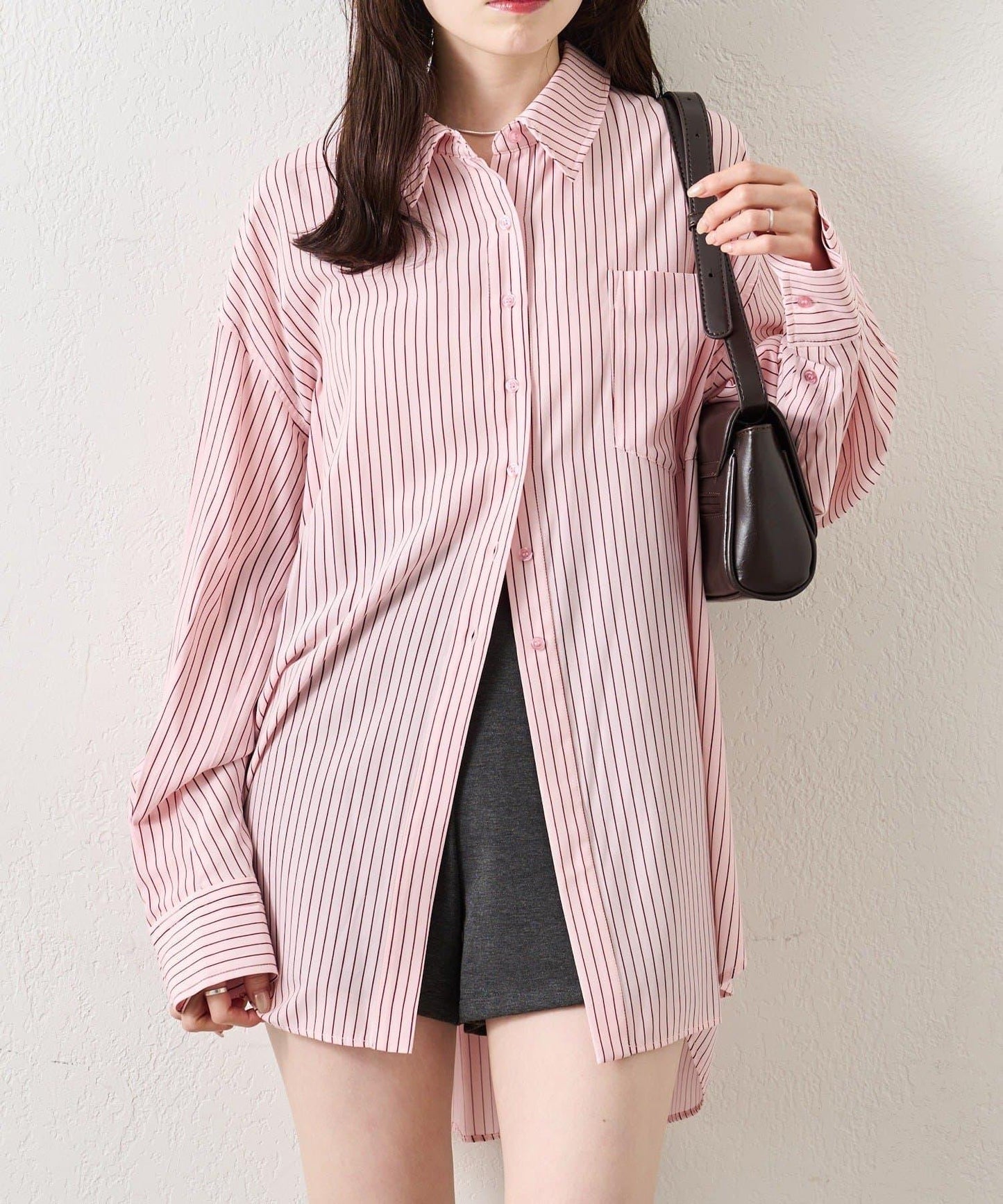 紐扣層疊寬鬆襯衫