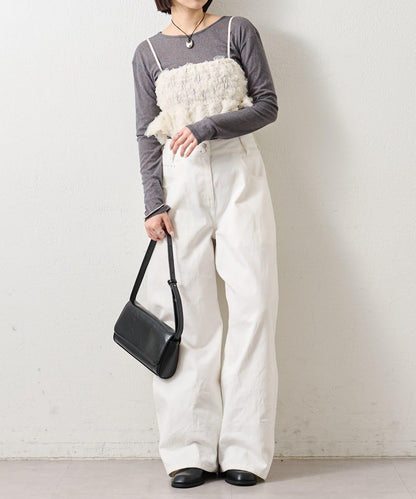 背部設計薄紗吊帶上衣