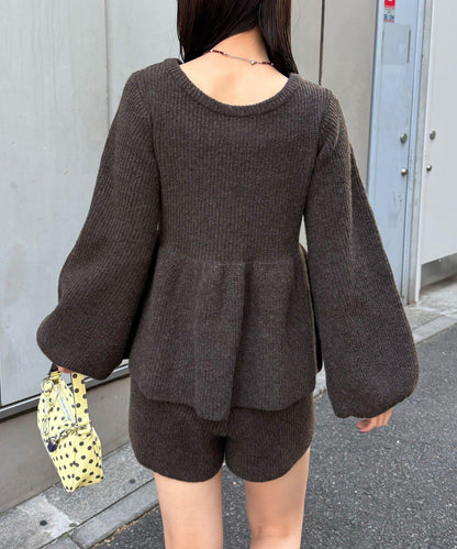 【neutral by ciaopanic】荷葉邊蝴蝶結針織衫