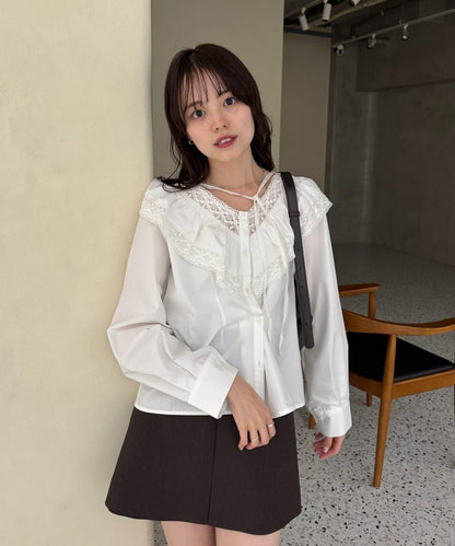 【@lily.s_y企畫】V型荷葉邊襯衫