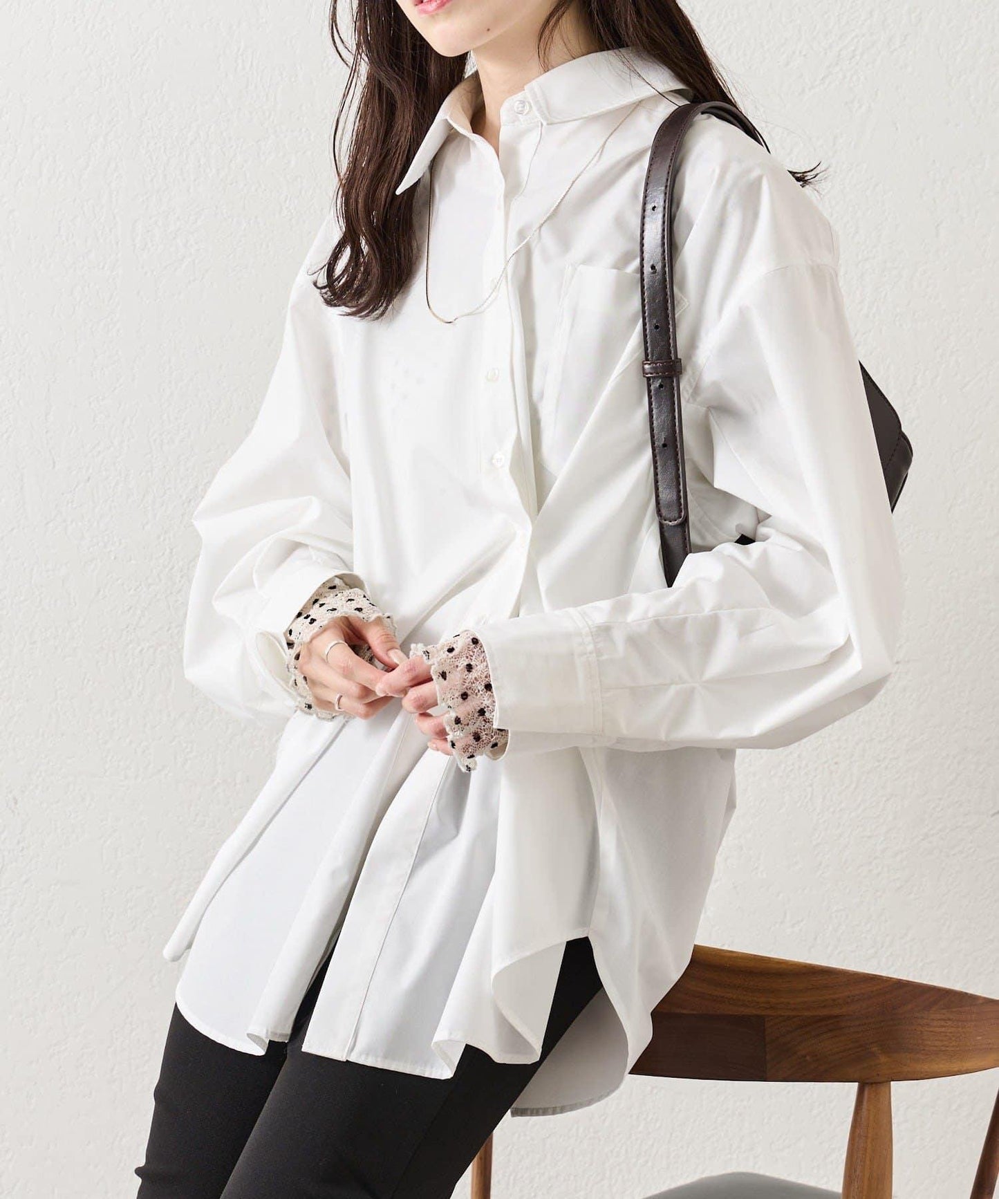 紐扣層疊寬鬆襯衫