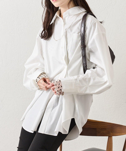 紐扣層疊寬鬆襯衫